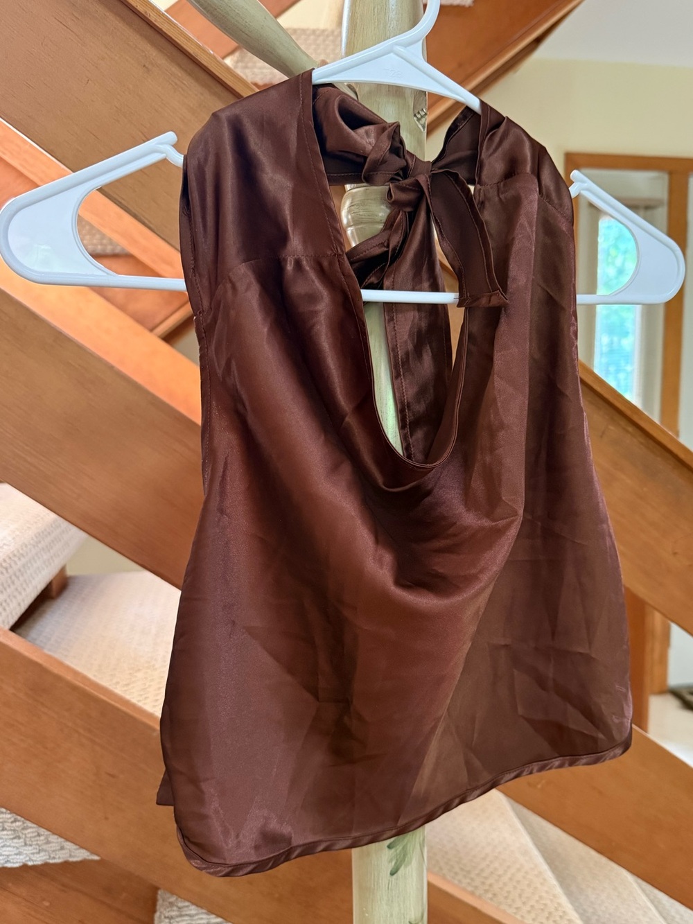 Princess Polly Brown Satin Halter Top